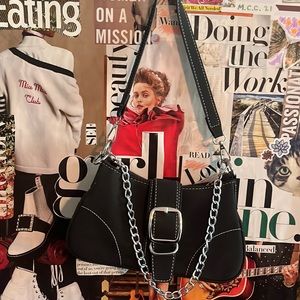 Small Black Purse with Removable Chain